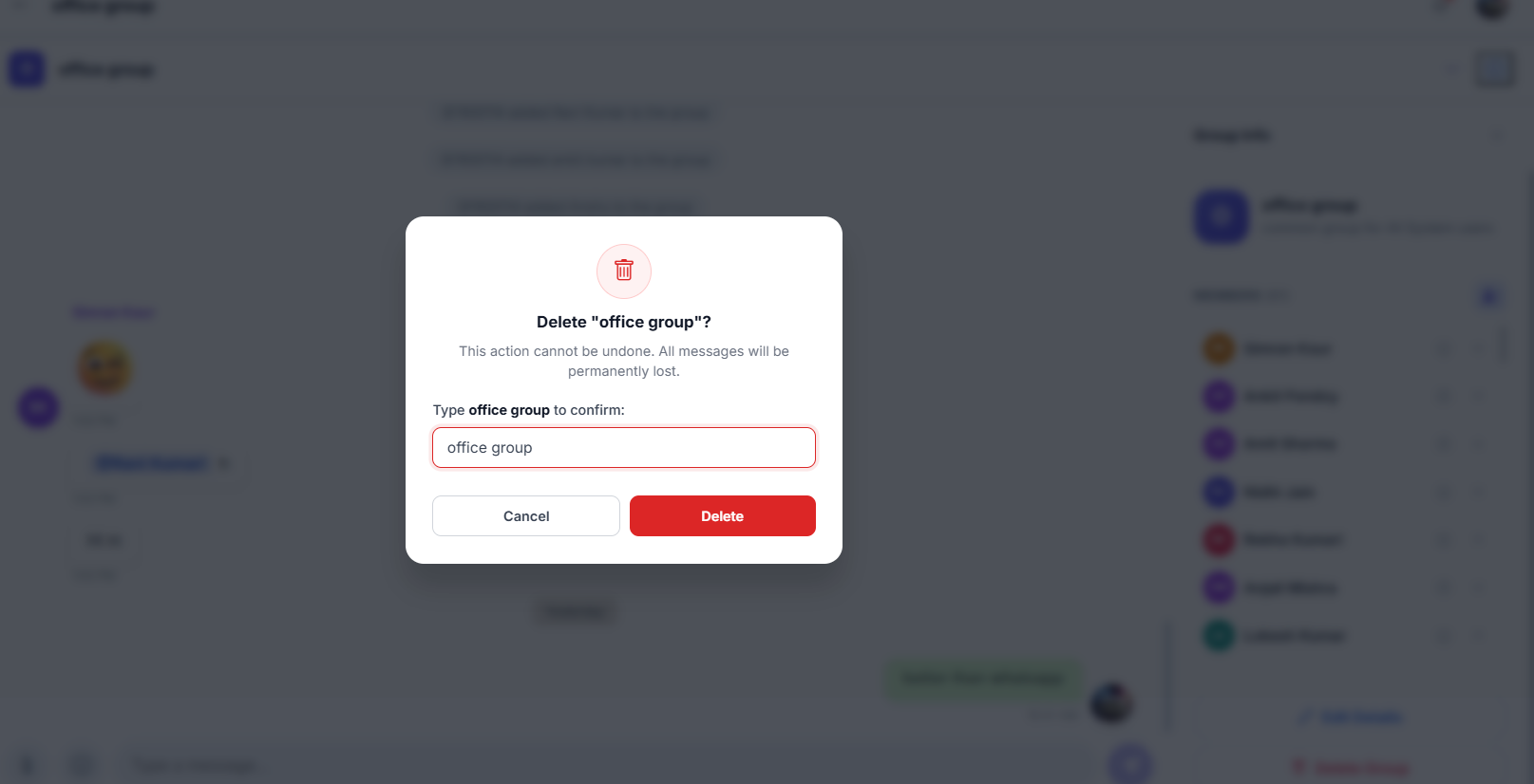 Delete discussion group
